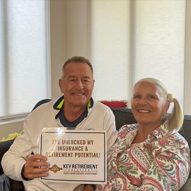 Happy couple retirees KRS Insurance satisfied customers.